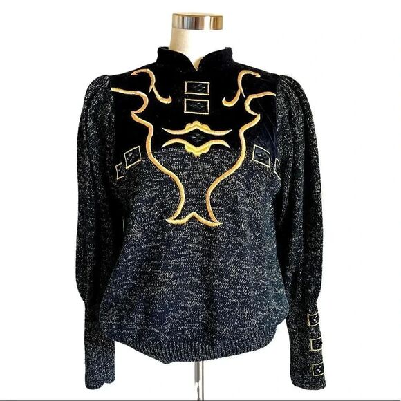 80s And 90s Embellished Embroidered Sweater Size S - Picture 1 of 10